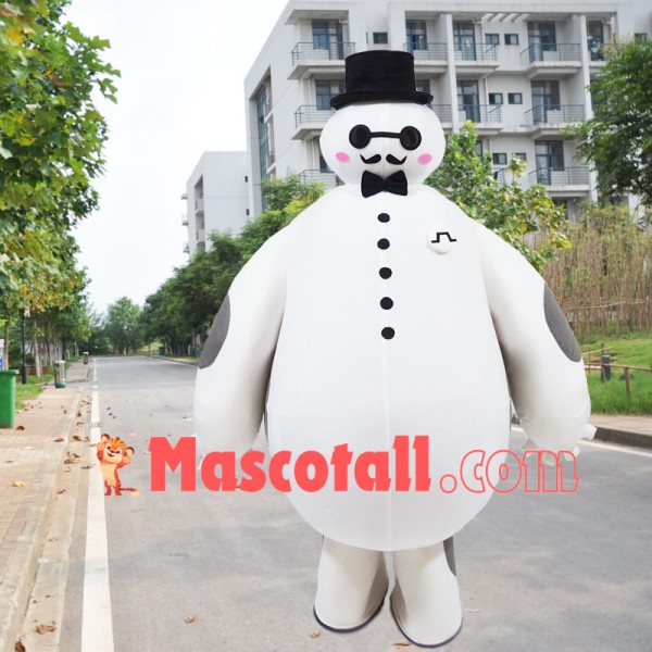 Interesting Cartoon Baymax With Gentleman Look Mascot Costume