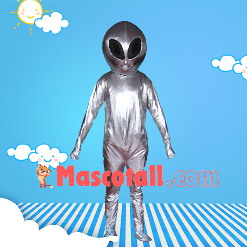 Shiny Silver Alien With Special Power Adult Mascot Costume