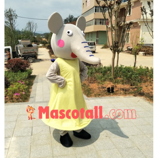 Cartoon Shy Emily Elephant Mascot Costume Whole Outfit