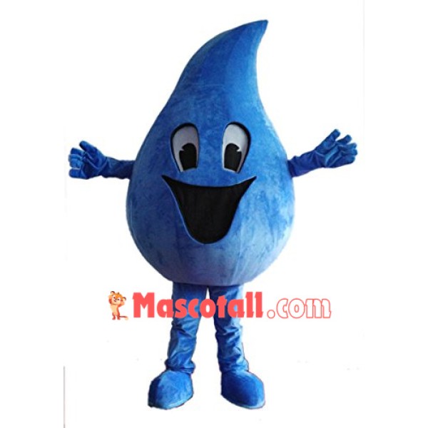 Blue Water Droplet Mascot Costume