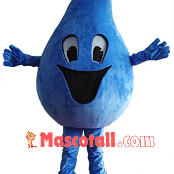 Blue Water Droplet Mascot Costume