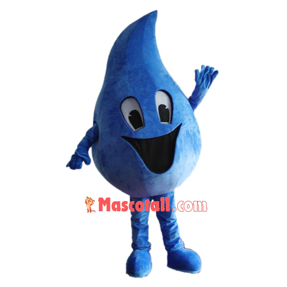 Blue Water Droplet Mascot Costume
