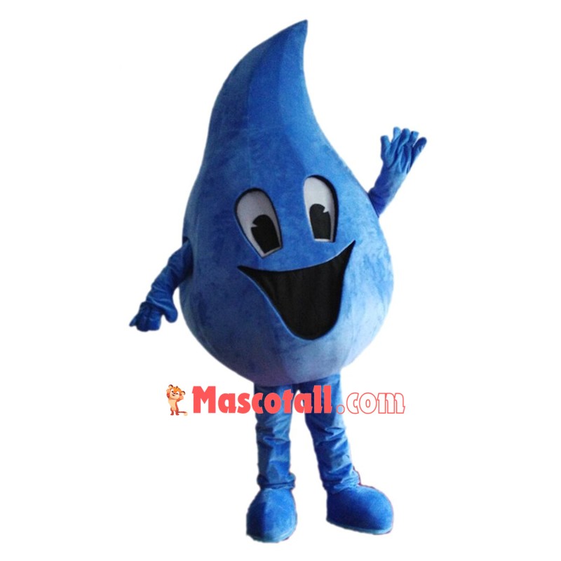 Blue Water Droplet Mascot Costume