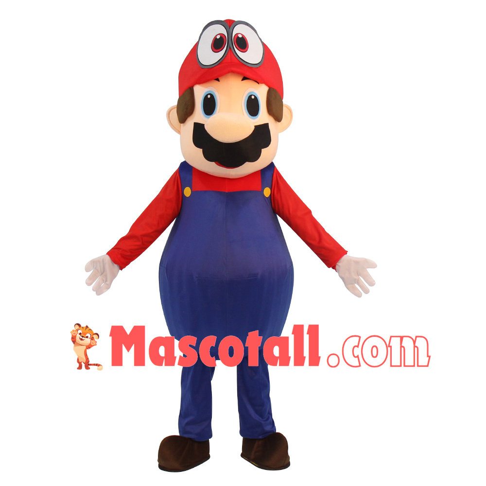 Super Mario Odyssey Adult Hat Mascot Costume Fancy Dress Lovely Brothers Suit For Halloween Party Event