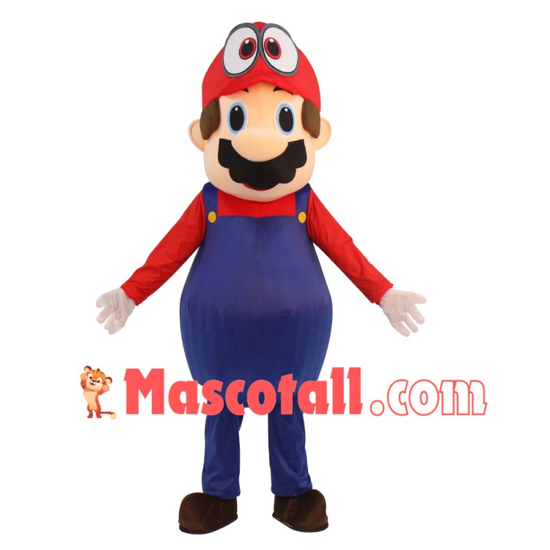 Super Mario Odyssey Adult Hat Mascot Costume Fancy Dress Lovely Brothers Suit For Halloween Party Event