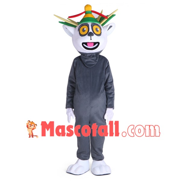 Unisex Madagascar King Julian Lemur Lemuroid Lemuridae Mascot Costume Cartoon Character