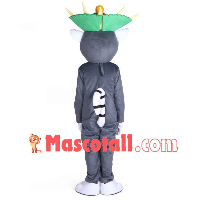 Unisex Madagascar King Julian Lemur Lemuroid Lemuridae Mascot Costume Cartoon Character