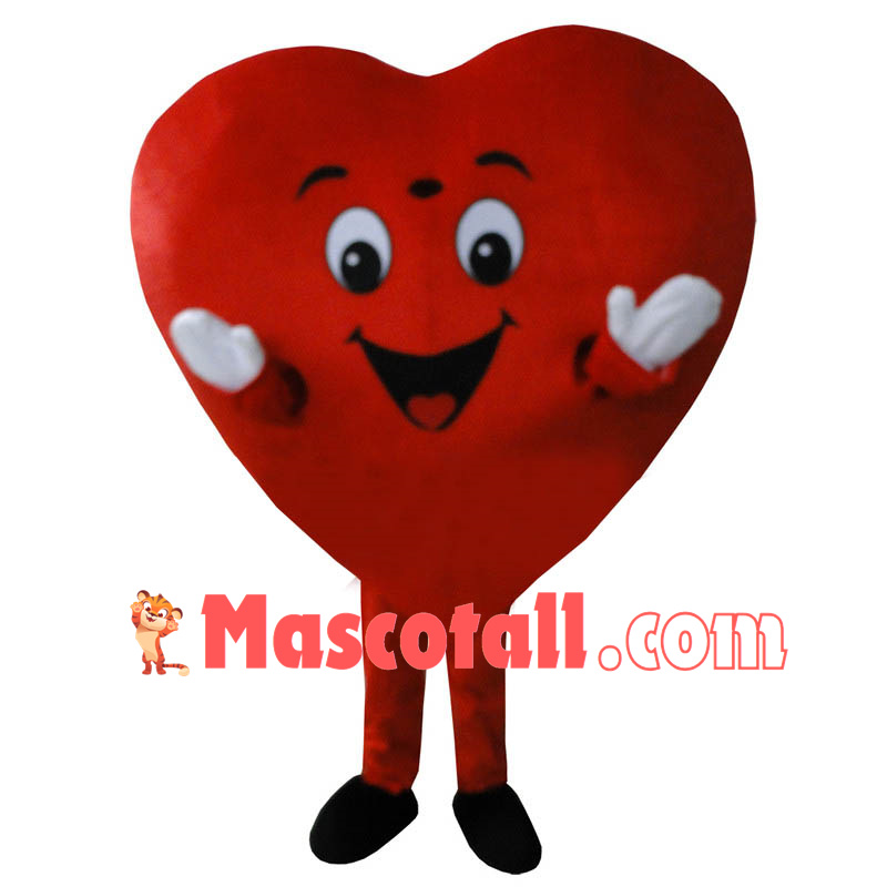 New Red Love Heart Mascot Costume Christmas Party Dress
