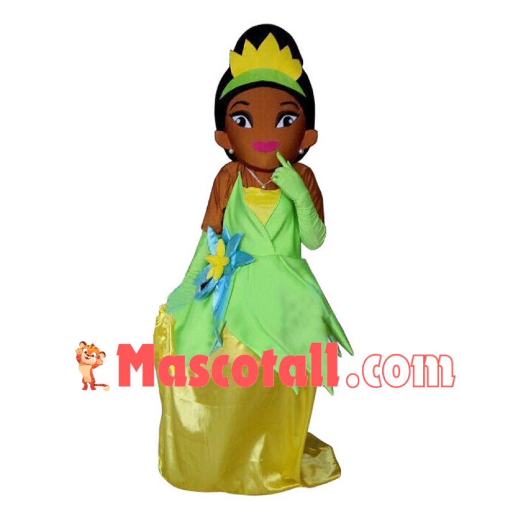 Tiana Princess Mascot Costume of The Princess and the Frog Fancy Dress