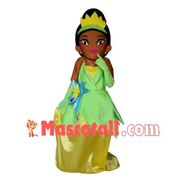Tiana Princess Mascot Costume of The Princess and the Frog Fancy Dress