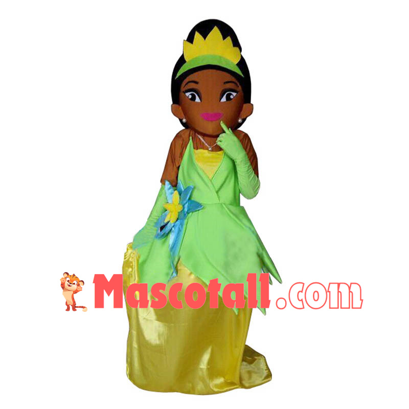 Tiana Princess Mascot Costume of The Princess and the Frog Fancy Dress