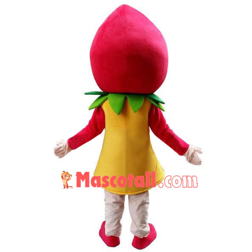 Strawberry Shortcake Girl Cartoon Adult Mascot Costume