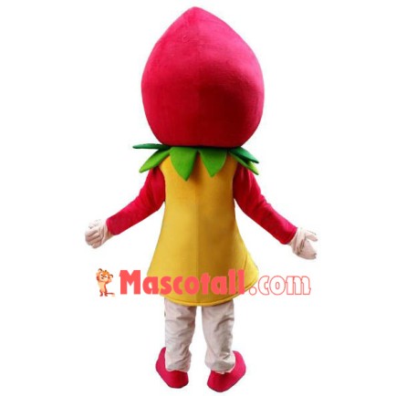 Strawberry Shortcake Girl Cartoon Adult Mascot Costume