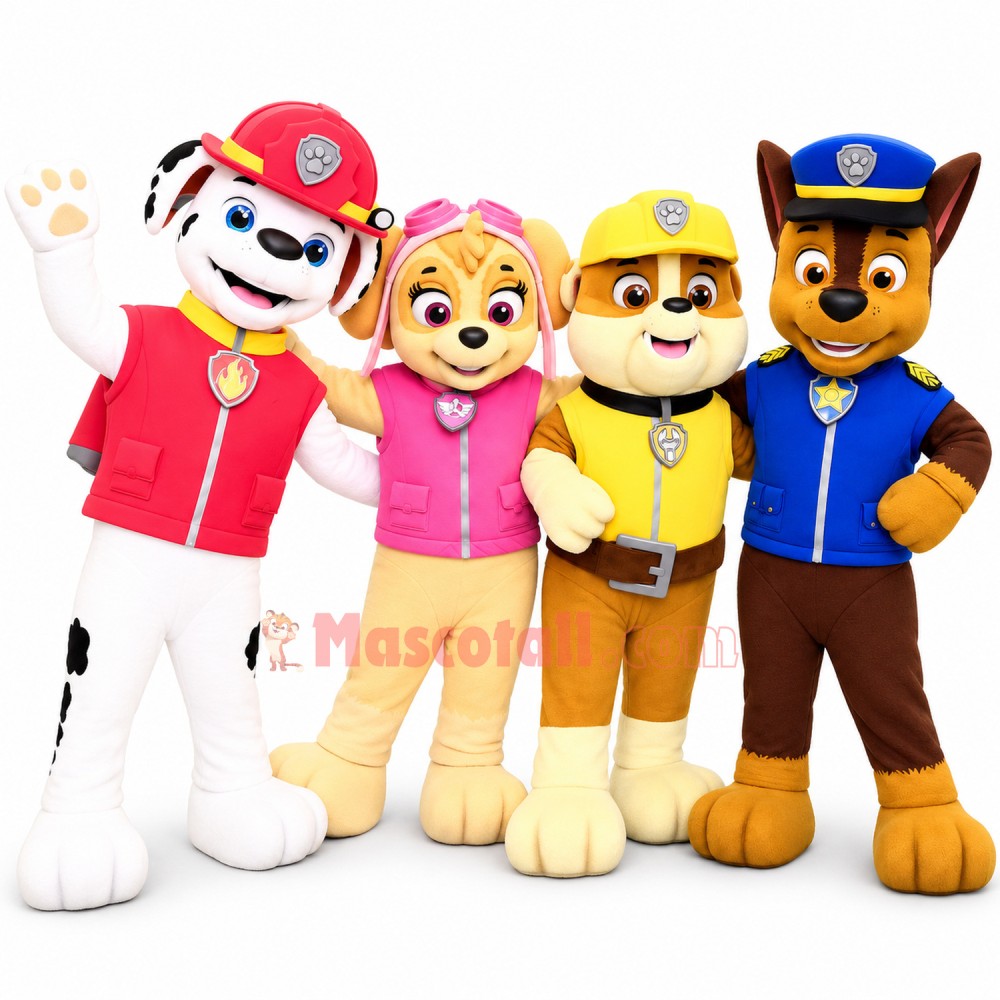 Paw Patrol - CHASE, MARSHALL, RUBBLE & SKYE Mascot Costumes
