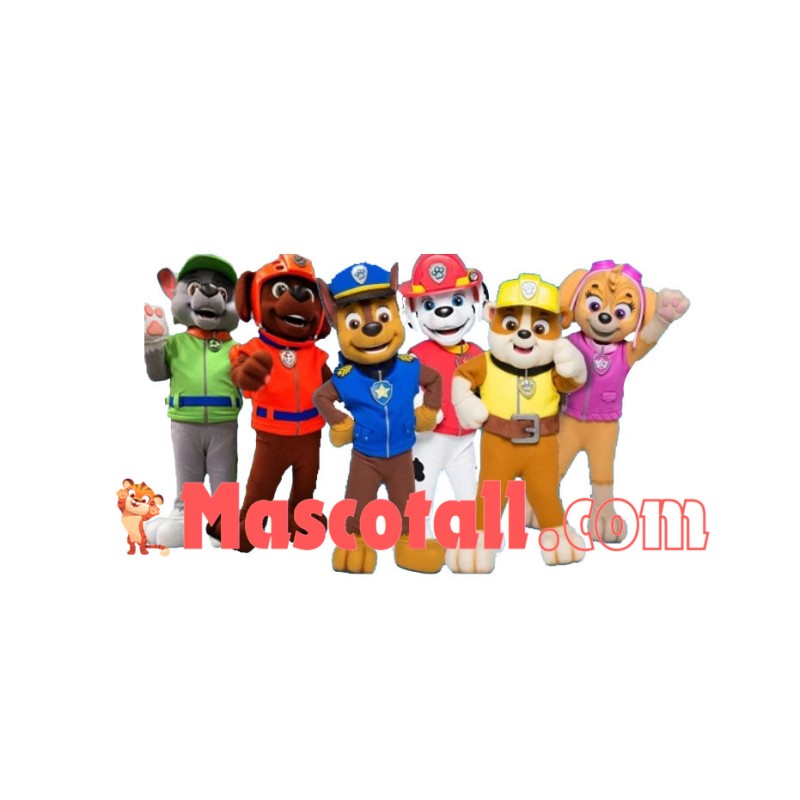 Paw Patrol - CHASE, MARSHALL, RUBBLE ,SKYE, ROCKY & ZUMA Mascot Costume
