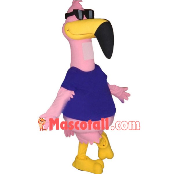 Cool Pink Flamingo Mascot Costume