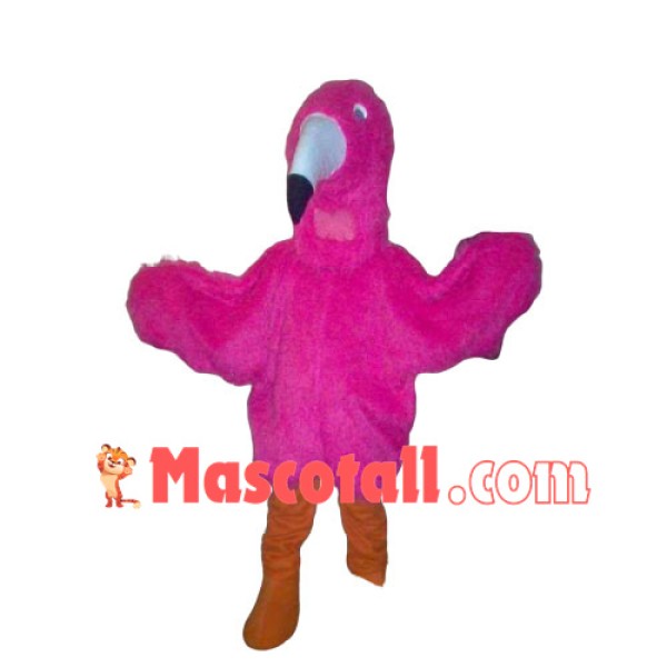 Pink Furry Flamingo Mascot Costume