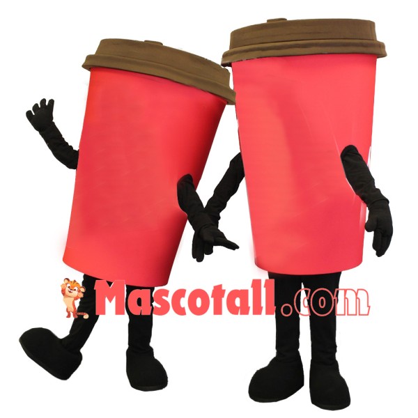 Red Coffee Cup Mascot Costume