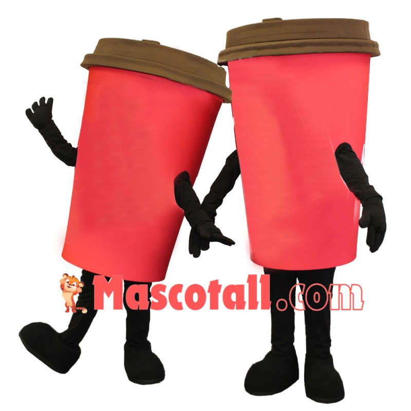 Red Coffee Cup Mascot Costume