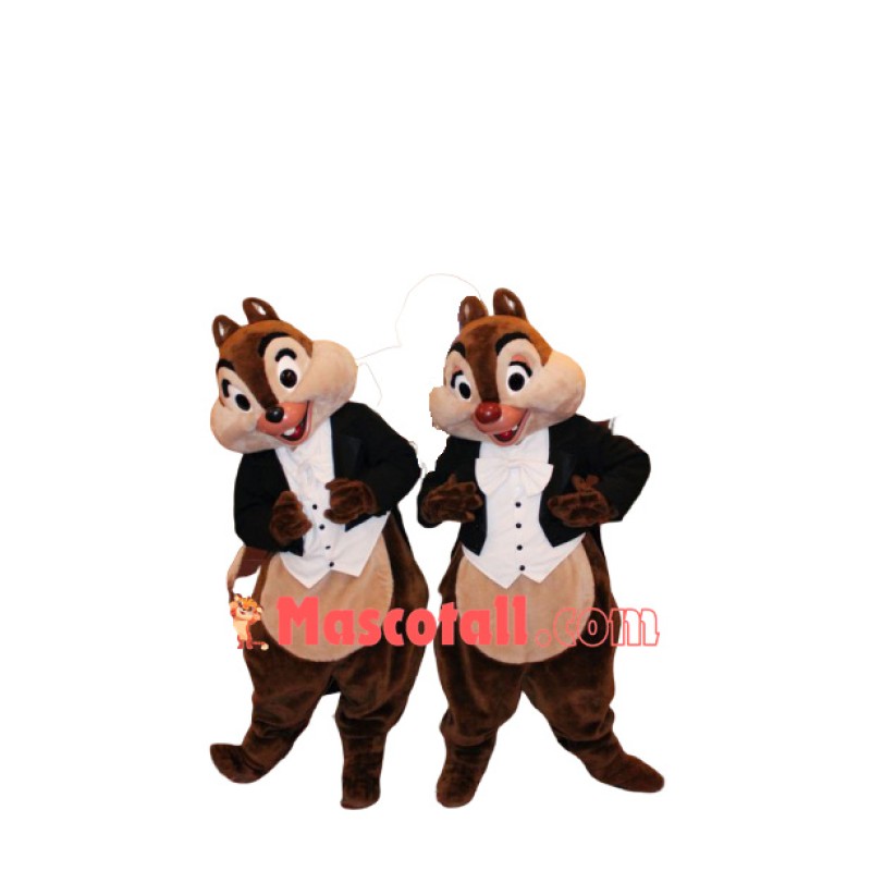 Handsome Chip & Dale Chipmunk Mascot Costume