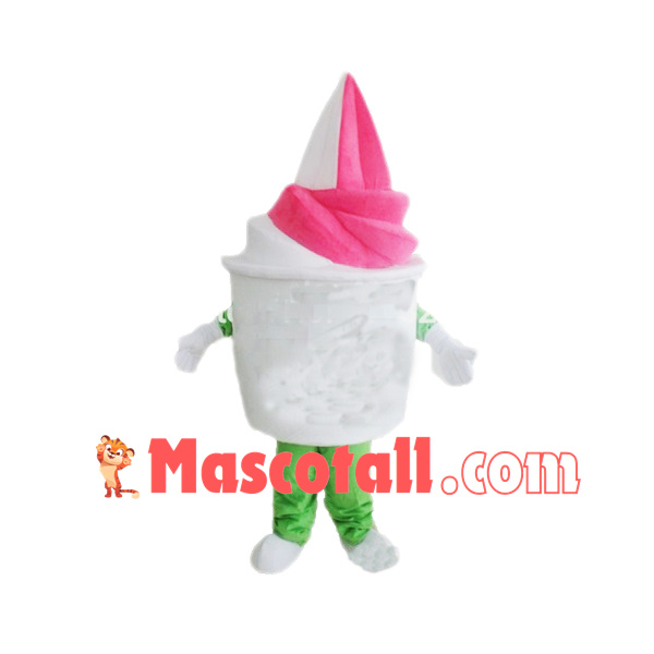 Vanilla Strawberry Ice Cream Mascot Costume