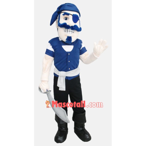 Blue Pirate Man Mascot Costume