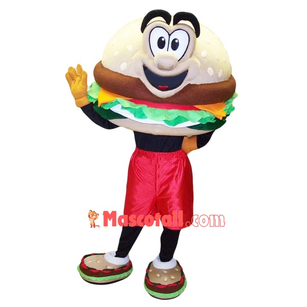 Happy Hamburger Mascot Costume