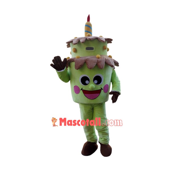 Green Birthday Cake Mascot Costume