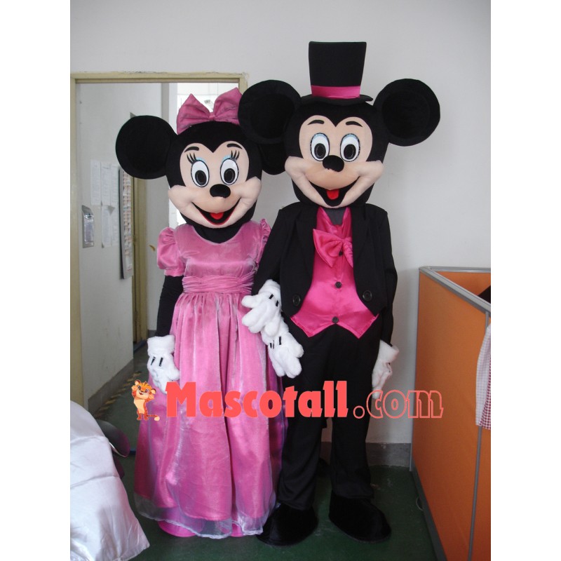 Lovely Mickey & Minnie Wedding Mascot Costume