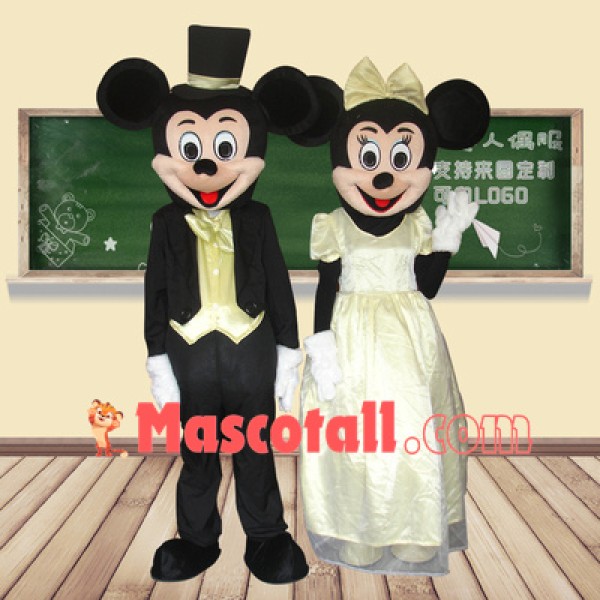 Cute Mickey & Minnie Mascot Costume