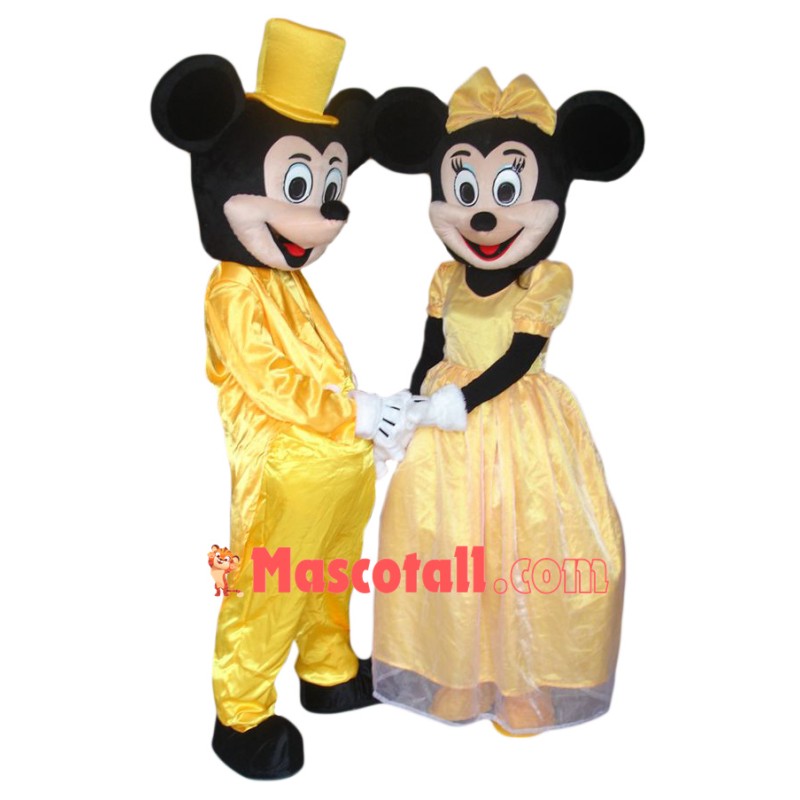 Yellow Mickey & Minnie Mascot Costume