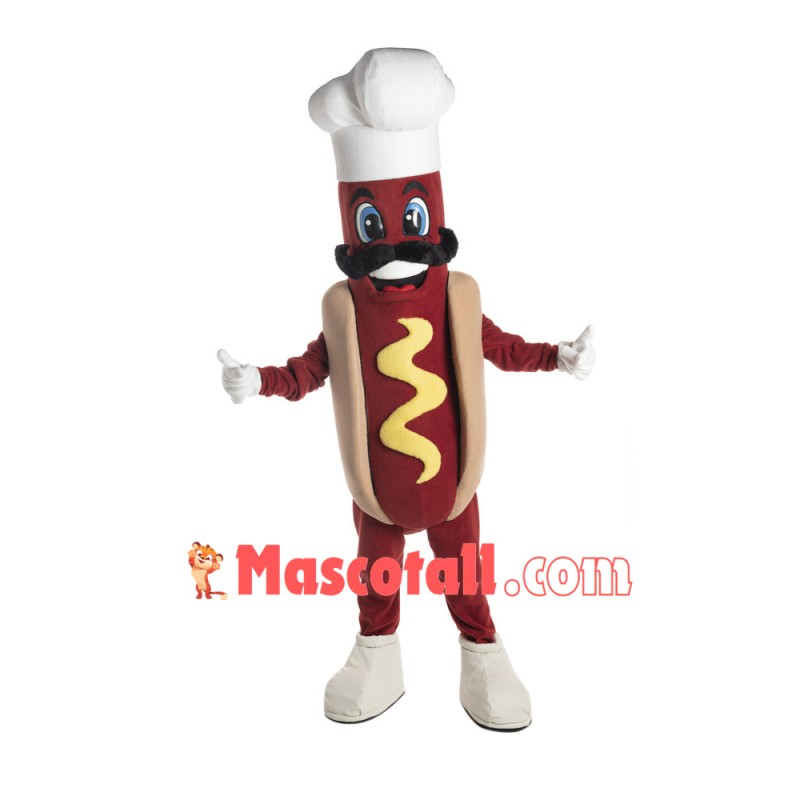 Chef Hot Dog Mascot Costume