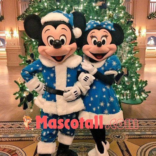 Superb Christmas Mickey and Minnie Mascot Costume
