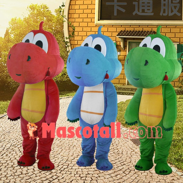 Cartoon Green Dinosaur Mascot Costume