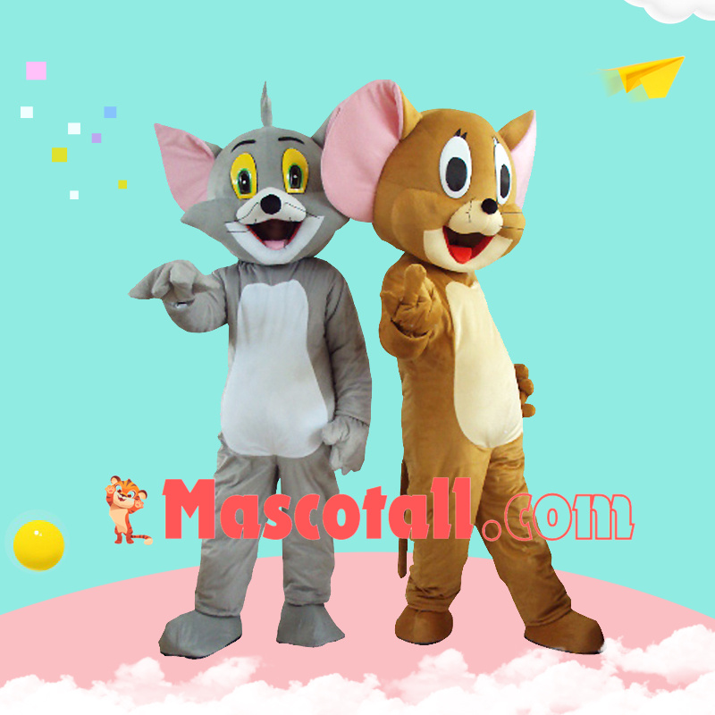 Tom Cat & Jerry Mouse Cartoon Mascot Costume