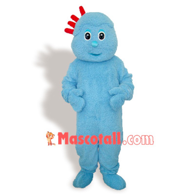Blue Plush Little Boy Adult Mascot Costume