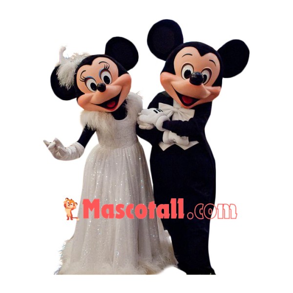 Superb Wedding Mickey & Minnie Mascot Costume