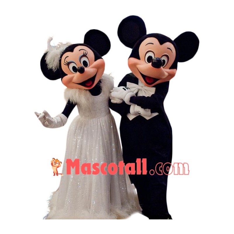 Superb Wedding Mickey & Minnie Mascot Costume