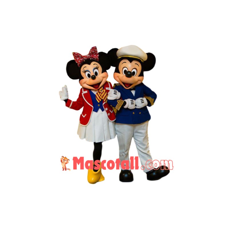 Superb Navy Mickey & Minnie Mascot Costume