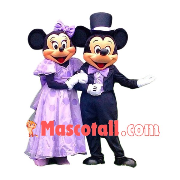 Lavender Theme Mickey & Minnie Mascot Costume