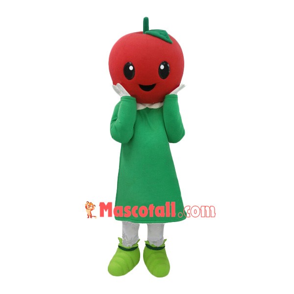 Happy Apple Girl Mascot Costume