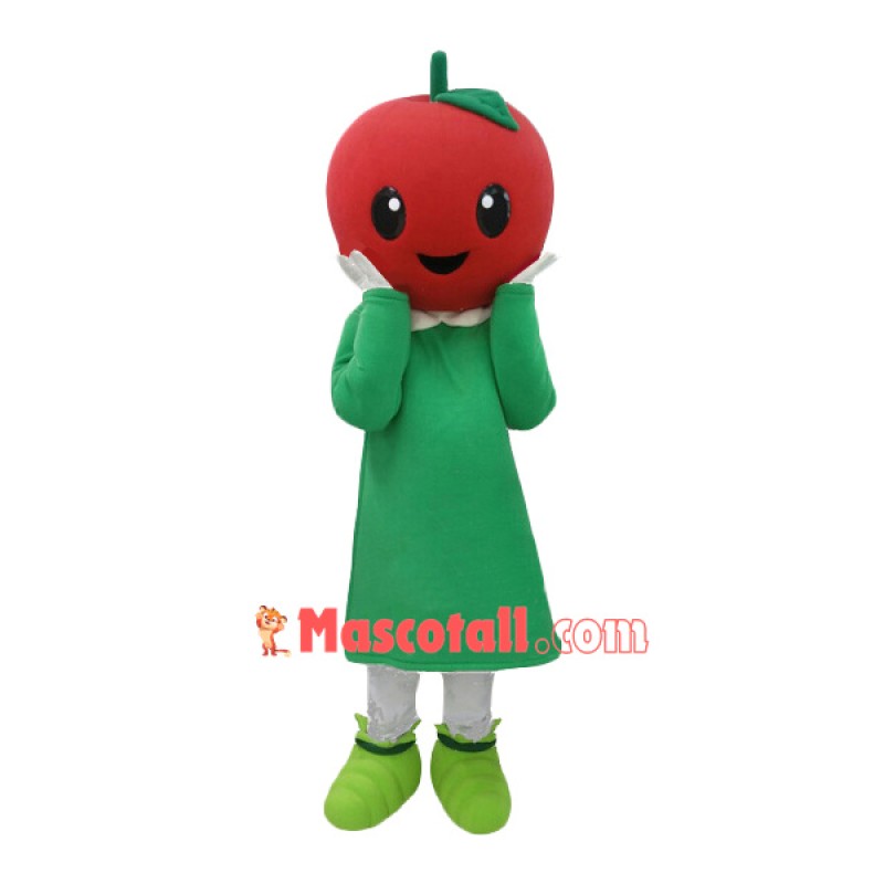 Happy Apple Girl Mascot Costume