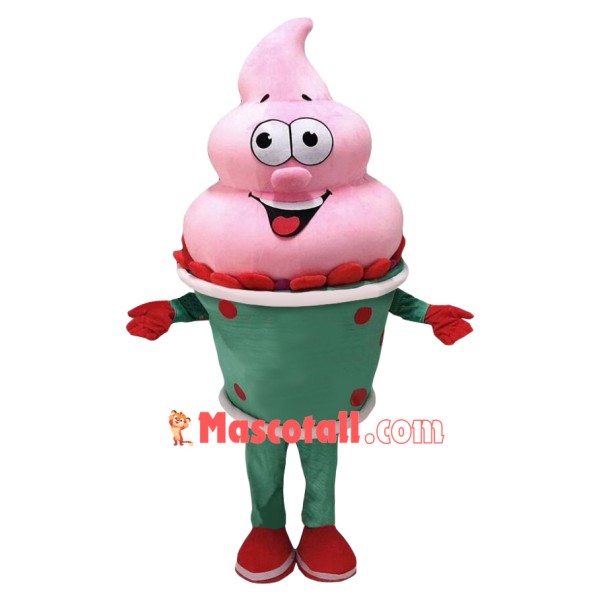Pink Ice Cream Girl Mascot Costume