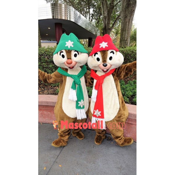 Christmas Chip & Dale Chipmunk Mascot Costume