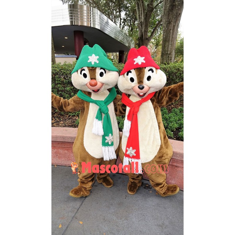 Christmas Chip & Dale Chipmunk Mascot Costume