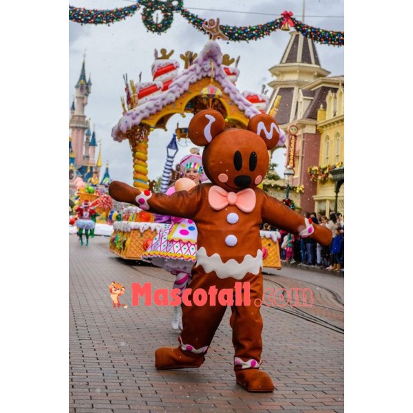 Gingerbread Style Mouse Mascot Costume