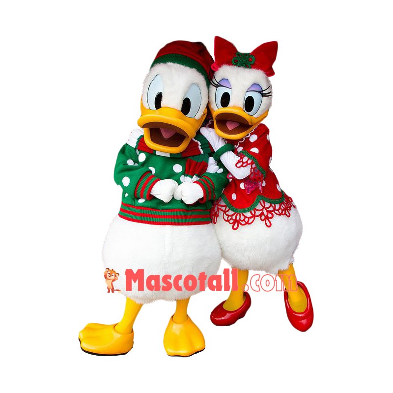 Christmas Donald Duck & Daisy Duck Mascot Costume