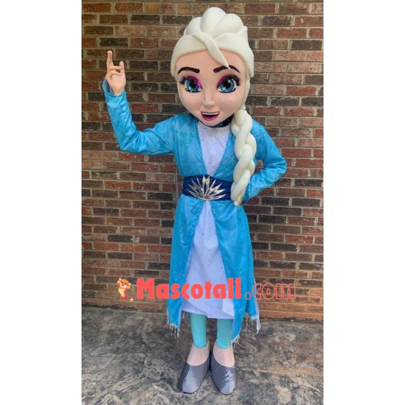 Elsa Snow Queen Mascot Costume
