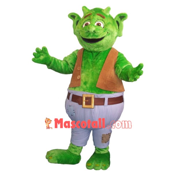 Friendly Green Monster Mascot Costume