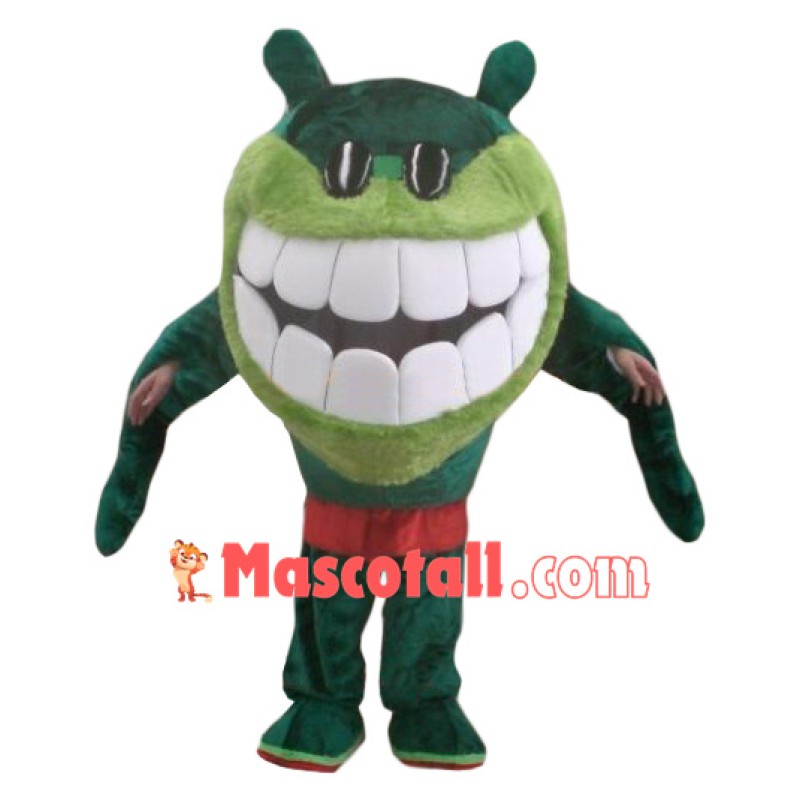 Green Big Mouth Monster Mascot Costume